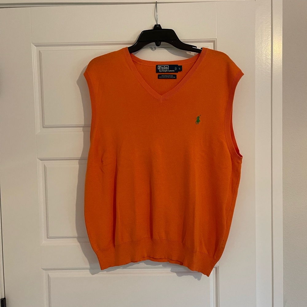 Ralph Lauren Orange V-Neck Sweater Vest